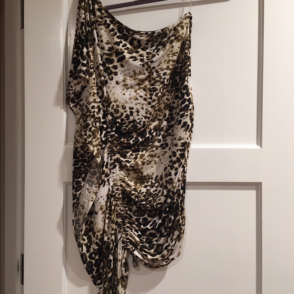 Off the Shoulder Cheetah Print Dress